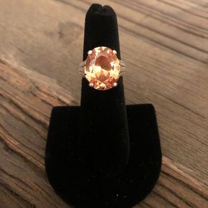 Silpada Retired Sterling Silver Champagne CZ Ring